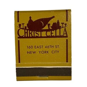 Christ Cella 46th St New York City Vintage Matchbook Advertising